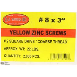 22LB BOX OF #8X3" YELLOW ZINC SCREWS