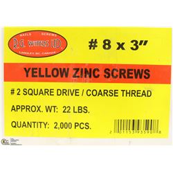 22LB BOX OF #8X3" YELLOW ZINC SCREWS