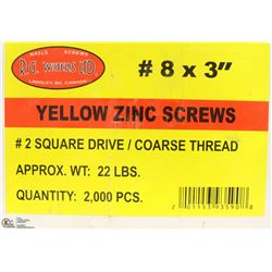 22LB BOX OF #8X3" YELLOW ZINC SCREWS