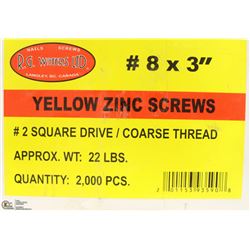 22LB BOX OF #8X3" YELLOW ZINC SCREWS