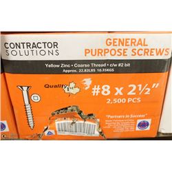 21LB BOX OF #8X2-1/2" YELLOW ZINC SCREWS
