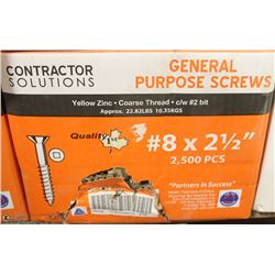 21LB BOX OF #8X2-1/2" YELLOW ZINC SCREWS