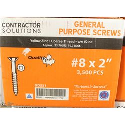 24LB BOX OF #8X2" YELLOW ZINC SCREWS