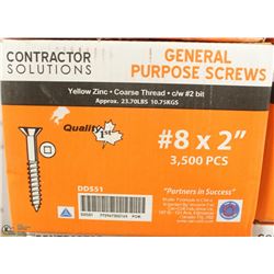 24LB BOX OF #8X2" YELLOW ZINC SCREWS