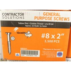 24LB BOX OF #8X2" YELLOW ZINC SCREWS