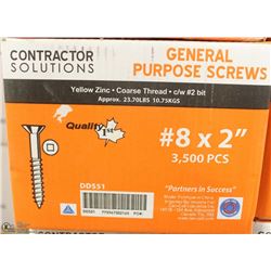 26LB BOX OF #8X2" YELLOW ZINC SCREWS