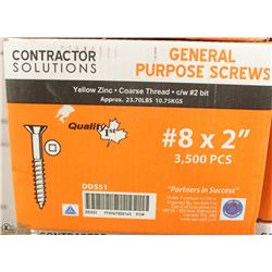 26LB BOX OF #8X2" YELLOW ZINC SCREWS