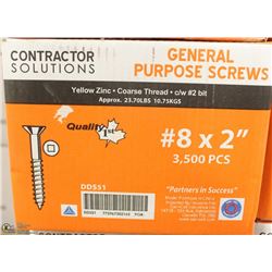 26LB BOX OF #8X2" YELLOW ZINC SCREWS