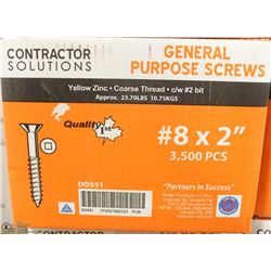 20LB PAIL OF #8X2" YELLOW ZINC SCREWS