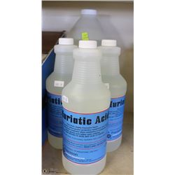 LOT OF 4 BOTTLES MURIATIC ACID