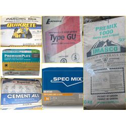 FEATURED ITEMS: PALLETS OF MORTAR, STUCCO AND CEMENT BAGS