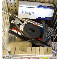 LOT OF ASSORTED REPLACEMENT BITS, ELECTRICAL PLUGS