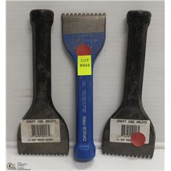 LOT OF 3 TOOTH CHISELS