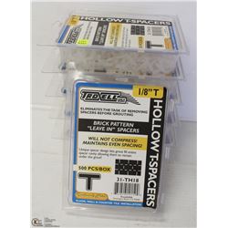 6 BOXES OF TROXELL HOLLOW T SPACERS