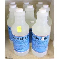 LOT OF 8 BOTTLES MURIATIC ACID