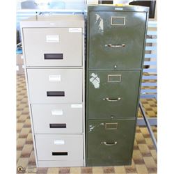 PAIR OF METAL FILING CABINETS