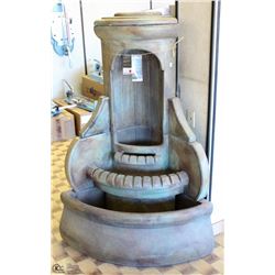 HENRI CAST STONE CORNER WATERFALL FOUNTAIN WITH