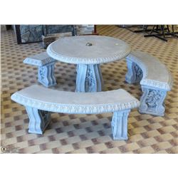 HENRI 40" CAST STONE GRAPE LEAF TABLE WITH