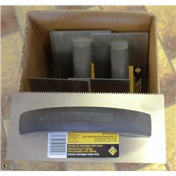 LOT OF 5 COVE BASE ADHESIVE TROWELS