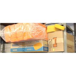 SHELF OF VARIOUS SPONGES