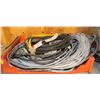 Image 1 : LARGE FLAT OF HEAVY DUTY POWER CORDS AND ADAPTERS