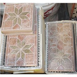 5 BOXES OF 7 X 13 STONE STAR PATTERN TILES