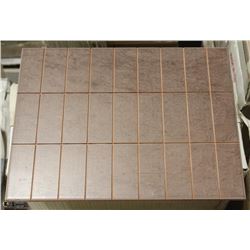 3 BOXES OF 10 X 13 BROWN CERAMIC TILE