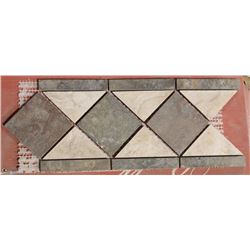 3 BOXES OF 6 X 13 DIAMOND MOSAIC TILES