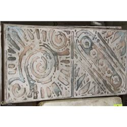 2 BOXES OF 7 X 13 BLUE/ROSE PATTERNED TILES