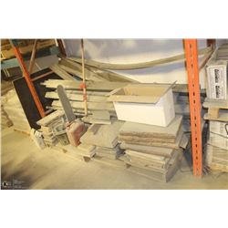 LARGE LOT OF FAUX STONE TILES AND STUCCO TRIM