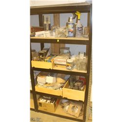 CONTENTS OF 4 SHELVES INCL DOOR HARDWARE