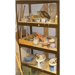 CONTENTS OF 3 SHELVES OF ASSORTED FASTNERS &