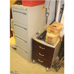 5 DRAWER FILING CABINET & 3 DRAWER ROLLING CABINET