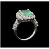 Image 4 : 3.45 ctw Emerald and Diamond Ring - 14KT White Gold