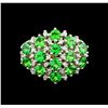 Image 2 : 2.97 ctw Tsavorite and Diamond Ring - 14KT White Gold