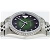 Image 7 : Rolex Stainless Steel Green Vignette Diamond DateJust Men's Watch