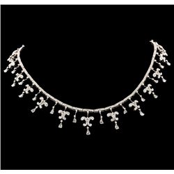 7.45 ctw Diamond Necklace - 18KT White Gold
