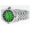 Image 9 : Rolex Mens Stainless Steel Green Vignette Diamond And Emerald Datejust Wristwatc