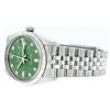 Image 1 : Mens Rolex Stainless Steel Green Diamond And White Gold Beadset Datejust Wristwa