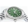 Image 8 : Mens Rolex Stainless Steel Green Diamond And White Gold Beadset Datejust Wristwa