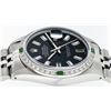 Image 3 : Rolex Mens SS Black Baguette Diamond And Emerald Datejust Wristwatch