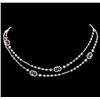 Image 1 : 2.08 ctw Sapphire and Diamond Necklace - 18KT White Gold