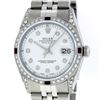 Image 1 : Rolex Mens Stainless Steel White Diamond Lugs And Ruby Datejust Wristwatch