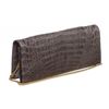 Image 2 : MCM Charcoal Gray Crocodile Clutch Shoulder Bag