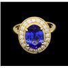 Image 2 : 3.47 ctw Tanzanite and Diamond Ring - 14KT Yellow Gold