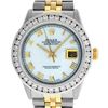 Image 1 : Rolex Mens Two Tone Yellow Gold White Roman 3 ctw Diamond Datejust Wristwatch