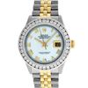 Image 9 : Rolex Mens Two Tone Yellow Gold White Roman 3 ctw Diamond Datejust Wristwatch