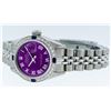 Image 6 : Rolex Stainless Steel Purple Roman Diamond and Sapphire DateJust Ladies Watch