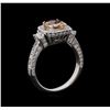 Image 4 : 1.18 ctw Morganite and Diamond Ring - 14KT White Gold