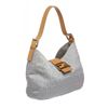 Image 2 : Fendi Blue Zucca Canvas Tan Leather Trim Shoulder Handbag